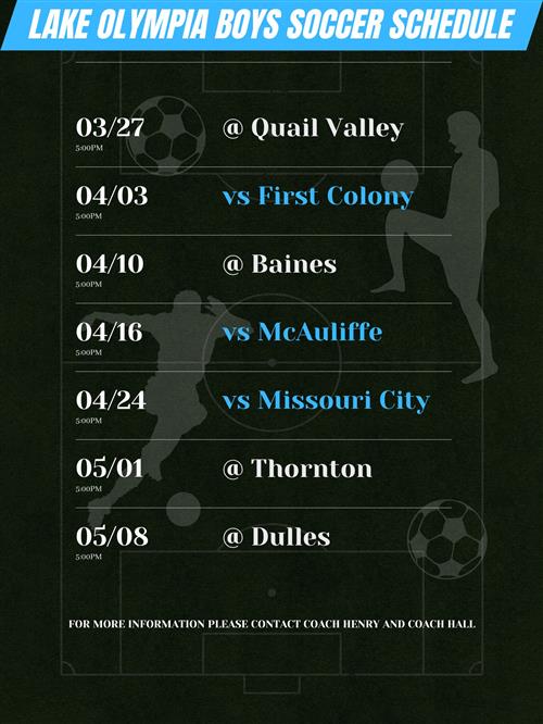  Boys Soccer Schedule